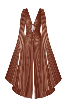 Dalliance Pleated Metallic Chiffon Maxi Dress By Georgia Hardinge | Moda Operandi
