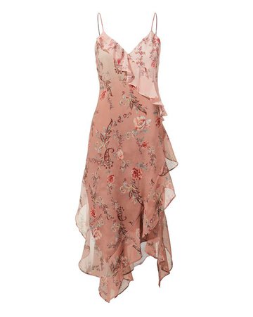 flowy pink floral dress