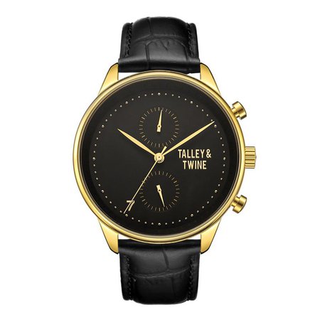 Gold & Black Worley Chronograph Watch - Black Leather – Talley & Twine Watch Company