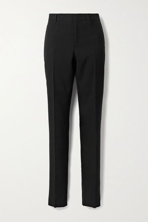 Black Wool-gabardine slim-leg pants | SAINT LAURENT | NET-A-PORTER