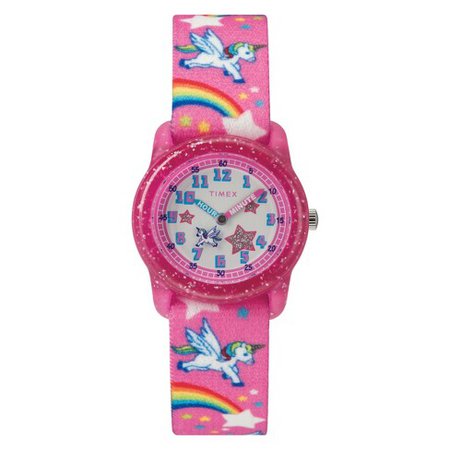 Kid's Timex Watch With Unicorns And Rainbows Strap - Pink TW7C25500XY : Target