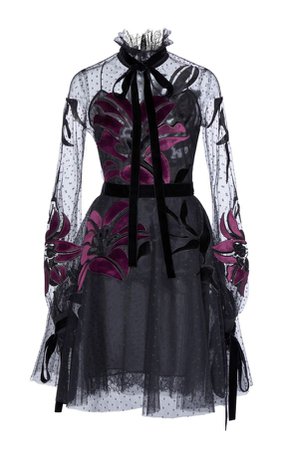 Black & Purple Sheer Dress