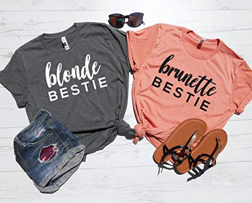 Amazon.com: Blonde Bestie, Brunette Bestie, Best Friend Shirts, Matching T Shirts, Best Friend Tshirt, Best Friend Gift, BFF Shirts, Matching Shirts: Handmade