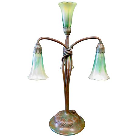 Tiffany Studios Four-Light Lily Lamp For Sale at 1stDibs