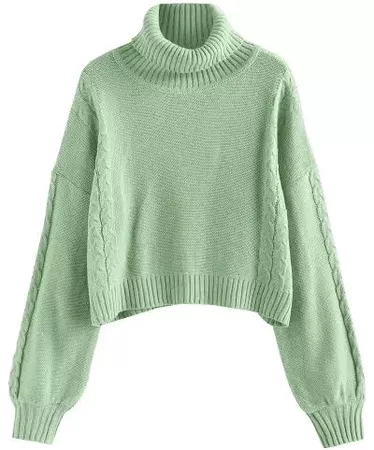 light green knit sweater turtle neck - Google Shopping