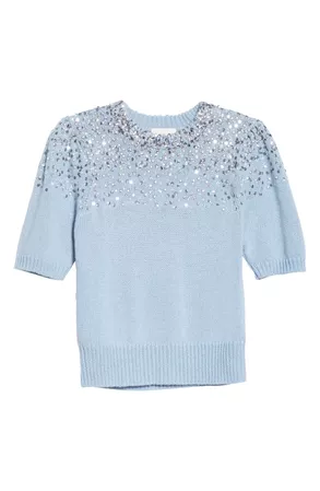 Cinq á Sept Lindsey Sequin Embellished Silk Sweater | Nordstrom