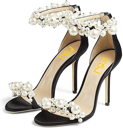 Black Heels with Pearls