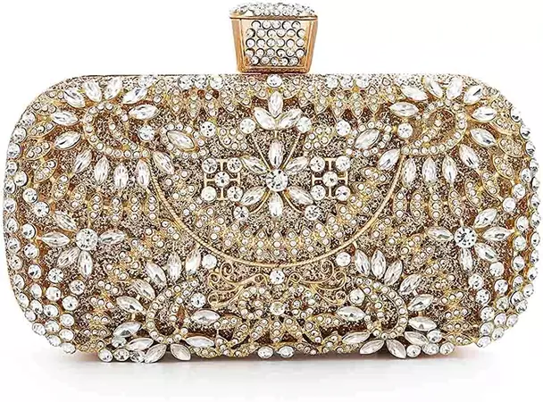 Yokawe Womens Crystal Evening Clutch Bag Bridal Wedding Purse Rhinestone Party Prom Handbag (Gold): Handbags: Amazon.com