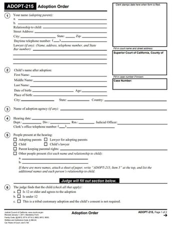Adoption Order Document