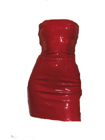 Leather Red Dress
