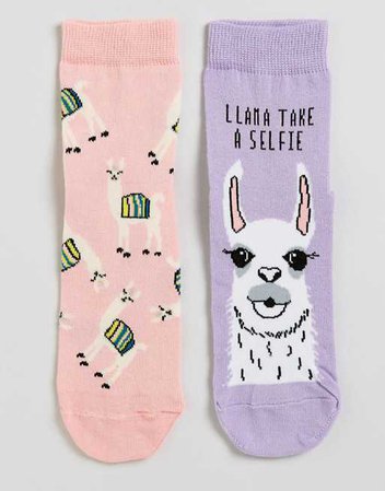 ASOS | ASOS 2 Pack Llama Socks
