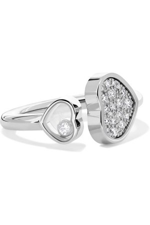 Chopard | Happy Hearts 18-karat white gold diamond ring | NET-A-PORTER.COM