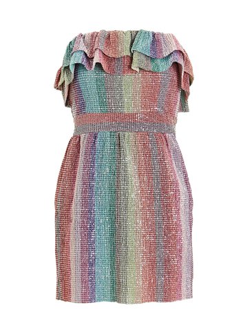 Saylor | Nola Striped Lurex Mini Dress | INTERMIX®