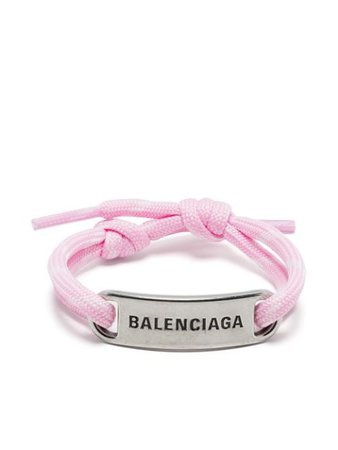 Balenciaga logo-plaque shoelace bracelet - FARFETCH