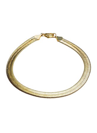 fallon jewelry short hailey herringbone chain necklace in gold