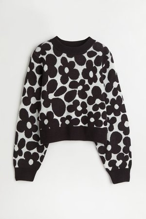 Sweater - Black/floral - Ladies | H&M US