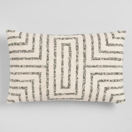 Oversized Gray Maze Square Lumbar Pillow | World Market