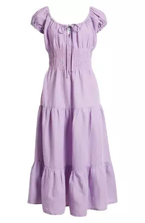 BDG Urban Outfitters Ella Smocked Linen & Cotton Dress | Nordstrom