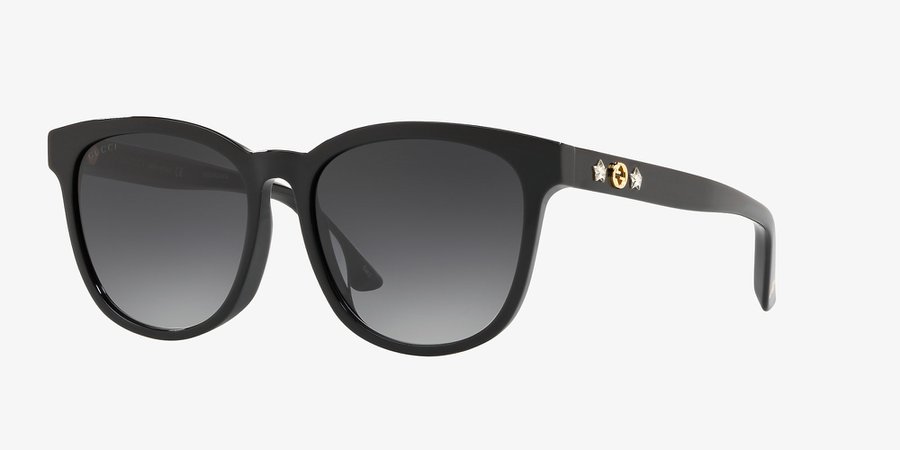 Gucci GC001111 56 Grey-Black & Black Sunglasses | Sunglass Hut USA