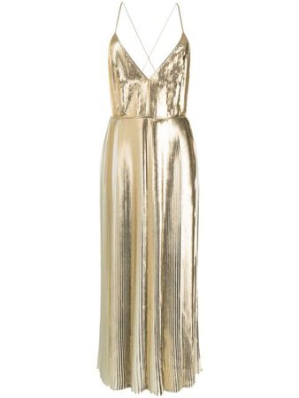 Shop gold Valentino plisse cocktail dress with Express Delivery - Farfetch
