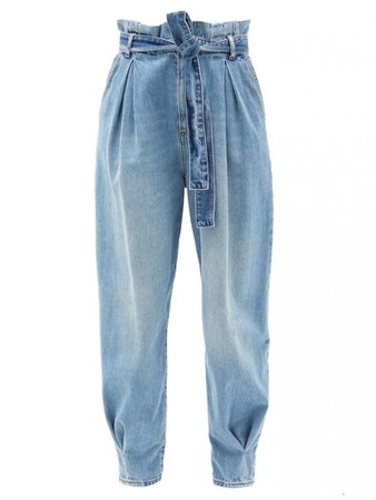High-rise paperbag-waist jeans Blue – REDValentino