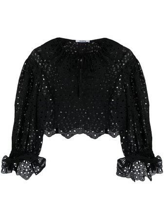 Shop Vivetta cropped embroidered blouse with Express Delivery - FARFETCH