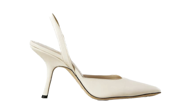 BY FAR + MIMI CUTTRELL Leather Slingback Pumps