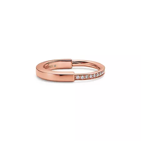 Tiffany Lock Ring in Rose Gold with Diamonds | Tiffany & Co.