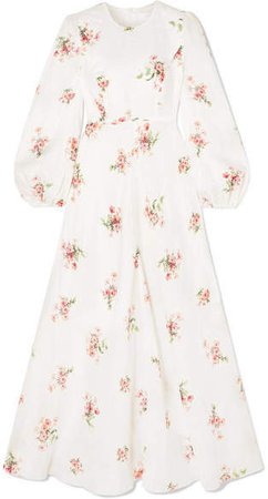 Heathers Floral-print Cotton-voile Maxi Dress - White