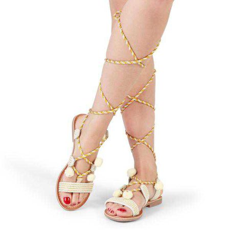 Sandals | Shop Women's Gioseppo Sand Rhinestone Leather Sandals at Fashiontage | QUETZALI_40501R_ORO-BIANCO-Yellow-37