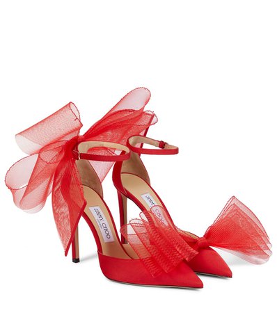 JIMMY CHOO Averly 100 bow-trimmed pumps