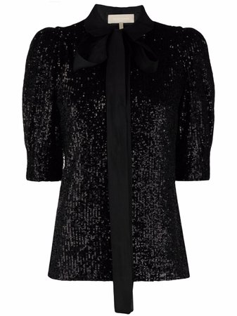 Elie Saab sequin-embellished Pussybow Blouse - Farfetch