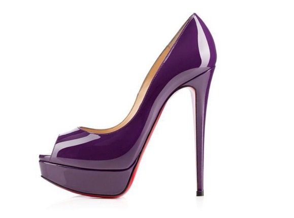purple louboutin shoes