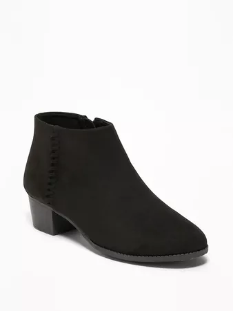 Sueded Side-Stitch Ankle Boots for Girls | Old Navy