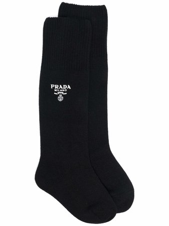 Prada embroidered-logo socks - FARFETCH