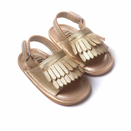 Baby Girl Gold Fringe Sandal Shoes – The Trendy Toddlers