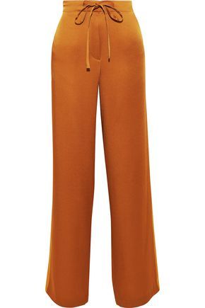 Satin-paneled velvet wide-leg pants | NAEEM KHAN | Sale up to 70% off | THE OUTNET