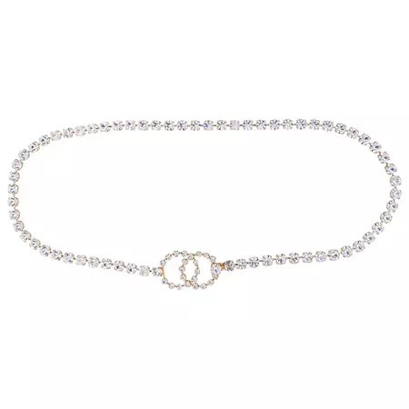 Chanel Vintage 90’s Runway Rhinestone CC Diamond Belt For Sale at 1stDibs | chanel rhinestone belt, 90s belt, chanel belt diamond