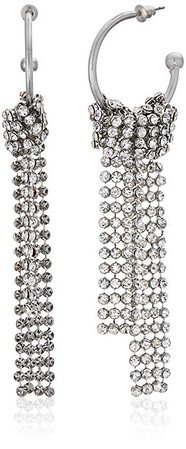 Amazon.com: Steve Madden Women's Open Hoop Rhinestone Silver-Tone Chandelier Earrings: Clothing