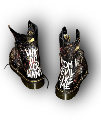 splatter painted boots shoes