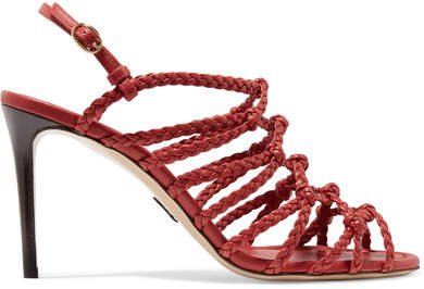 Who's That Braided Leather Sandals - Red