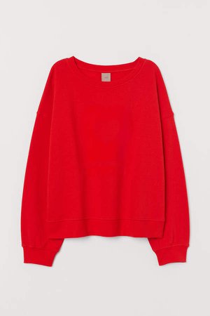 H&M+ Flock-print Sweatshirt - Red