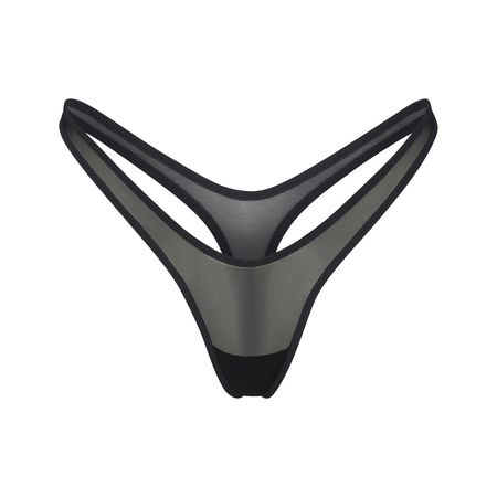 Ultra Fine Mesh Micro Dipped Thong - Onyx | SKIMS