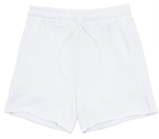 white sweat shorts