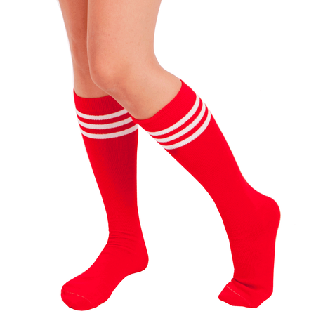Red Tube Knee Socks