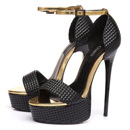 *clipped by @luci-her* Giaro galana black and gold techno 3D sandals