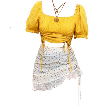 yellow & white outfit png