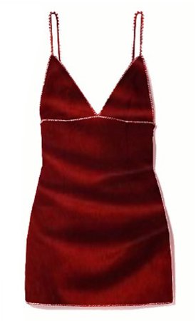 AREA Red Velvet Embellished Dress