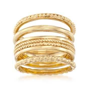 14kt Gold Over Sterling Jewelry Set: Four Stackable Rings | Ross Simons