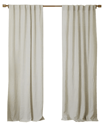 Belgian Flax Linen Curtain - Natural | Blackout Lining, 96"